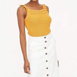 J. Crew Ruffle Trim Tank Sweater